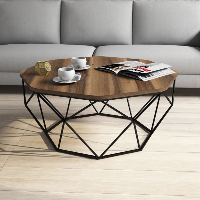 Hanah Home Mesa de Centro Diamond - Walnut Hanah Home Mesa de Centro Diamond - Walnut